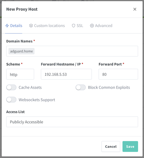 adguard nginx proxy manager